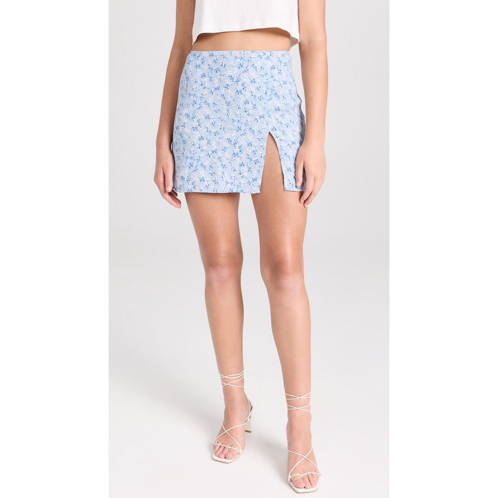 Reformation 'Margot' Blue Floral Skirt Size 8